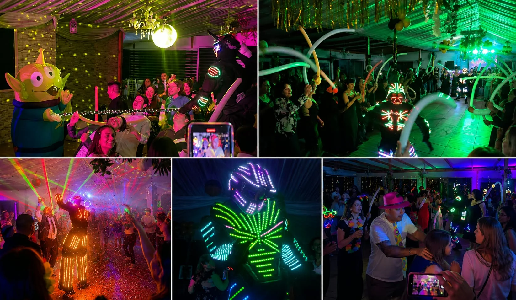 Fiesta con iluminación y animación
