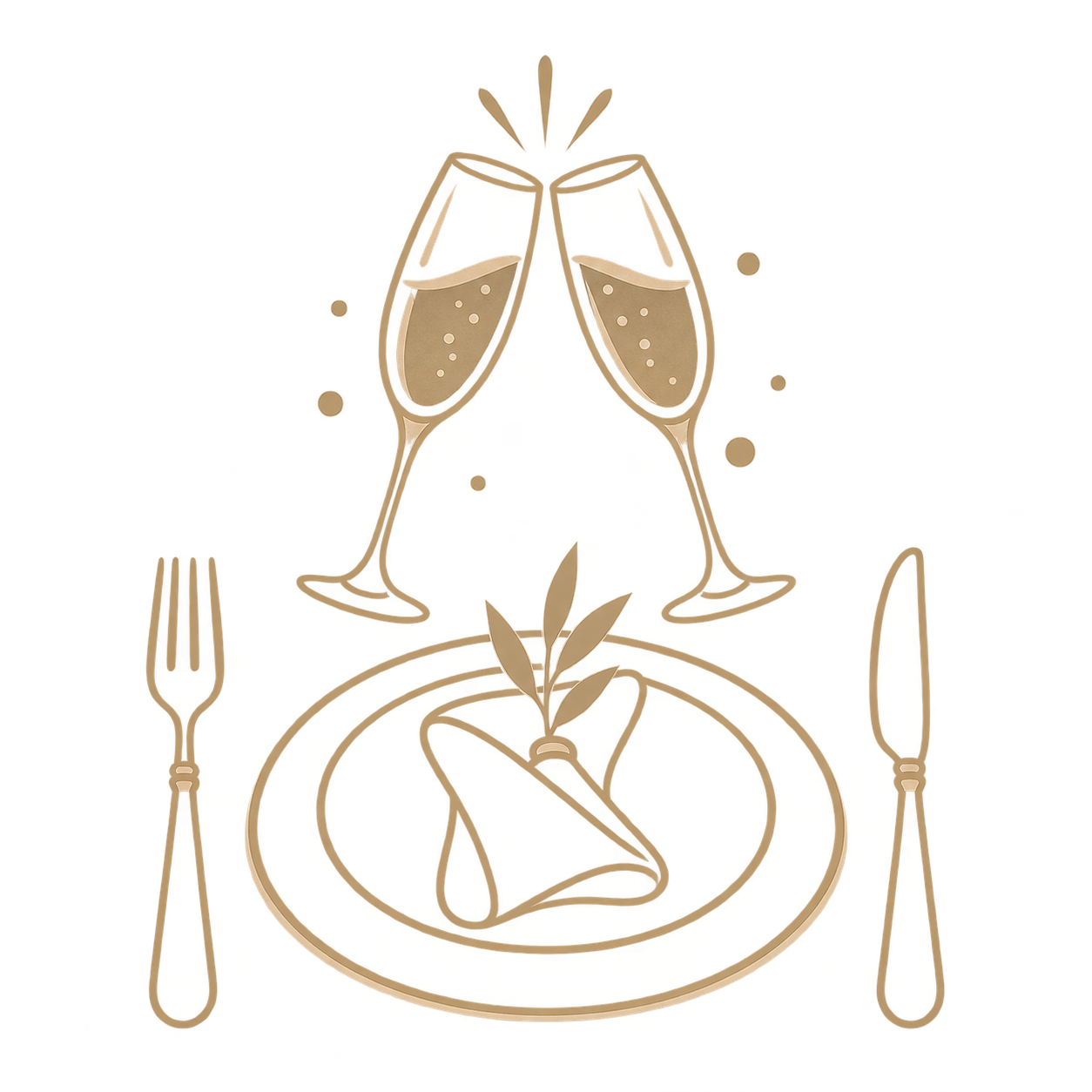 Ícono de cena y brindis